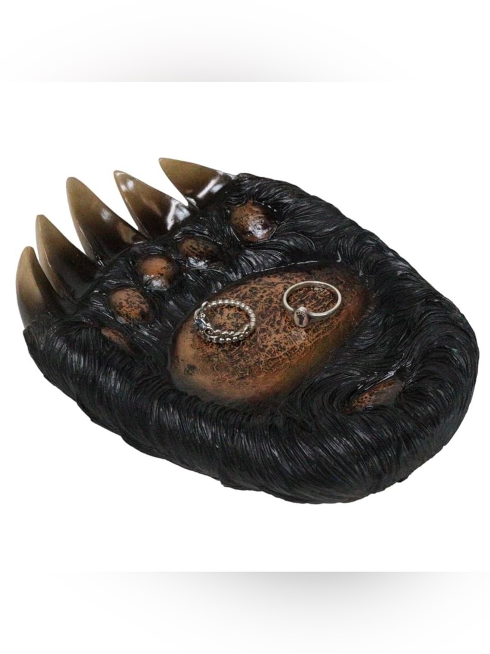 Rustic Western Bear Long Claw Paw Jewelry Trinket Tray Holder Cabin Tahoe Camp